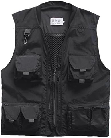 Fishing Vest,Yanun Men's Spring and Summer Outdoors Multi-Pockets Fishing Photography Vest Casual Waistcoat - Black L