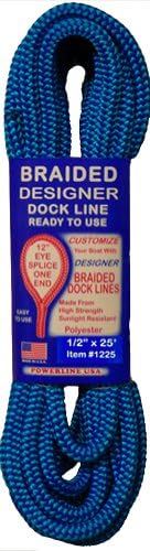 Rope USA Dock Line, Blue, 1/2-Inch x 25-Feet