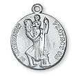 Fine Pewter Saint Christopher Medal and 18-inch Chain