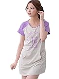 【TPGROWIN】 マタニティ ウェア 授乳服 トップス ロング Tシャツ ブラウス バイカラー 授乳口付き カジュアル ルームウエア (M, パープル)