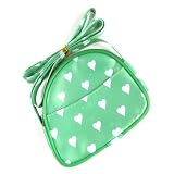 Girls Green & White Pvc Heart Bag IN9004