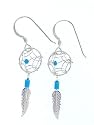 Beautiful! Southwest Sterling-silver Dream Catcher dangle-earrings