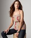 DKNY Jeans Crochet-Trim Printed Tank Top