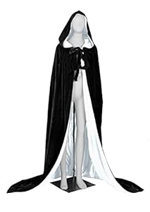 ANGELWARDROBE Hood Cloak Wedding Cape Wicca LOTR Wars Black-White 3XL