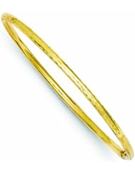 Genuine 14K Yellow Gold 3mm Diamond Cut Tube Bangle 2 Grams Of Gold 100% Satisfaction Guaranteed.