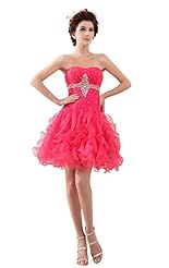 Strapless Off the Shoulder Organza/Satin/Tulle Backless Beaded Evening Dress 