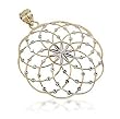 Genuine 10 KT Two Tone Gold Filigree Floral Pendant 10K Charm