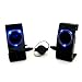Blue LED Flashing Portable USB Laptop Speakers