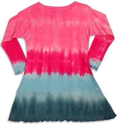 Zinnias - Little Girls Long Sleeve Tie Dye Love Dress, Pink, Blue 29450-2T