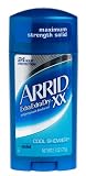 Arrid XX Extra Extra Dry Maximum Strength Antiperspirant/Deodorant Solid, Cool Shower, 2.7-Ounce Sticks (Pack of 6)