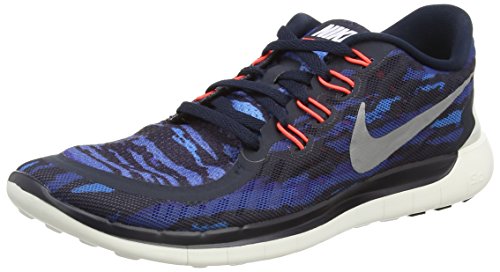 Nike Mens Free 5.0 Print Running Shoe (11 D(M) US, Dark Obsidian/White/Hot Lava)