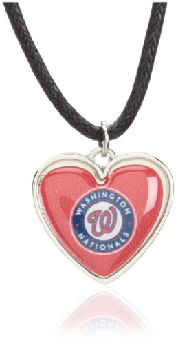 MLB Washington Nationals Crystal Heart Reversible Necklace