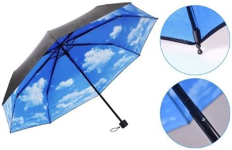 BATTOP® Excellent Anti-UV Folding Umbrella great for Sunny and Rainy day Blue Sky Clouds Women Umbrella