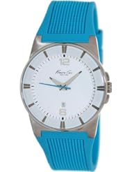 Kenneth Cole Womens KC2789 Blue Silicone Analog Quartz Watch with White Dial