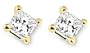 18k Yellow Gold Princess Cut Diamond Solitaire Earrings (1/3ctw, G-H, VS2)