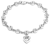 Image of Buckley Ladies Rhodium Heart Charm Bracelet