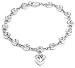 Buckley Ladies Rhodium Heart Charm Bracelet