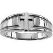 14K White Gold Cross Man's Wedding Band