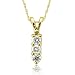 14k Yellow Gold 3-Stone Diamond Pendant Necklace (HI, I, 0.25 carat)