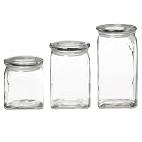 Libbey 80322 Big Mouth Round-Shaped Glass Storage Jars, Set of 3