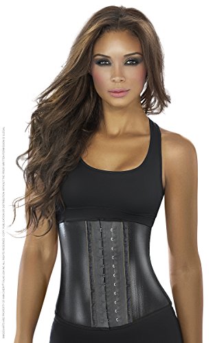 AnnChery Metallic Waist Trainer& Trimmer Shapeware 2038-Latex Workout Faja-2Hook