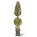 National Tree 60 Inch Juniper Cone and Ball Topiary Tree with 150 Clear Lights in Black Square Pot (LCYT4-302-60)