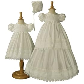 Girls Silk Convertible Christening Baptism Gown Set