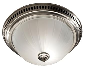 Nutone 741SNNT Decorative Bath Fan with Light Satin Nickel Glass Globe ...