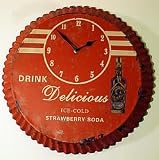 DISTRESSED RETRO BOTTLE TOP SODA CLOCK