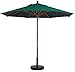 Grosfillex 7ft Wooden Market Umbrella, Forest Green