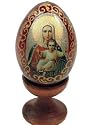 Madonna and the Child on Russian Egg. Wood. #41
