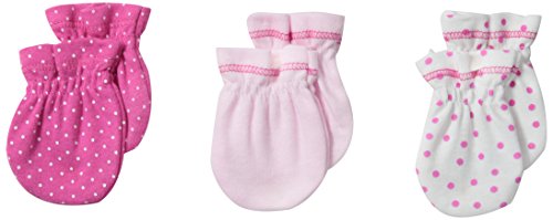 Spasilk Baby-Girls Newborn 3 Pack 100% Cotton Scratch Mittens