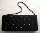 Franchi Rhinestone Embellished Quilted Satin 'Queenie' Clutch Handbag
