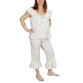 Glow Chic Ruffle Top & Capri - Black Dot