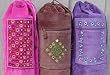 Barefoot Yoga Cotton Velvet Mat Bags - with Indian Beadwork and Embroidery