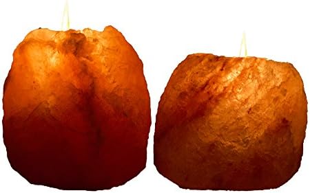 AMSKART Himalayan Rock Salt Candle Holder - 2 Pack
