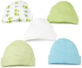 Gerber Unisex-Baby Newborn 5 Pack Ribbed Cap