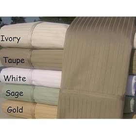 Homespell Egyptian Cotton 3 Pc Sateen Pinstripe Duvet Cover 1000tc Royal Blue (Queen)