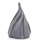 子供アダルト用  ニット キャップ キッズ ベビー とんがり 暖かい  秋 冬 帽子 (子供のサイズ, ライトグレー)