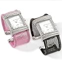 Susan Lucci Pave Crystals Mesh Bracelt Watch -PINK-
