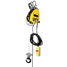 OZ Lifting Builders Electric Chain Hoist, Hook Mount, 1/4 Ton Capacity, 90' Lift, 75 fpm Max Lift Speed, 115V