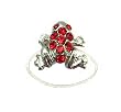 Toe Ring - T17 - Crystal Illusion - Frog ~ Siam Red
