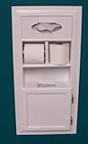 (MPU-1) Recessed Solid Wood Bathroom In the Wall Trash Can Toilet Paper Holder Tissue Kleenex Dispenser Multipurpose Unit, Enamel Finish, Holds Spare Roll Also, Uses Standard Small Garbage Bags