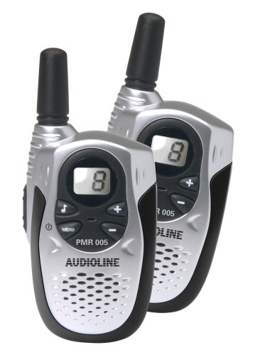 Audioline PMR 005 Sprechfunkgerät mit automatische Rauschunterdrückung in schwarz/silber