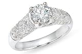 1 1/4 Carat Diamond 14K White Gold Bridal Engagement Ring