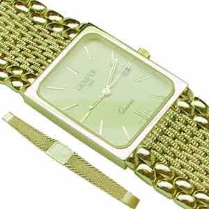 Geneve Supple Quartz Men's Gold Watch