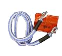 Superstretch-Abschleppseil 2,5t, L&auml;nge: 4 m T&Uuml;V-gepr&uuml;ft, mit 2 Karabiner Haken aus stabilem Stahl und 2 Feuerschutzmanschetten und Sicherheitsfahne