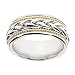Jewelry : 14k Two-Tone Hand Woven Engraved Comfort Fit Men's Band, 8mm.