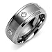 Triple CZ Brush Finish 9mm Comfort Fit Mens Tungsten Carbide Wedding Band Ring Size 10