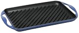 Le Creuset Enameled Cast-Iron 13-by-8-1 2-Inch Rectangular Skinny Grill, Cobalt Blue by Le Creuset